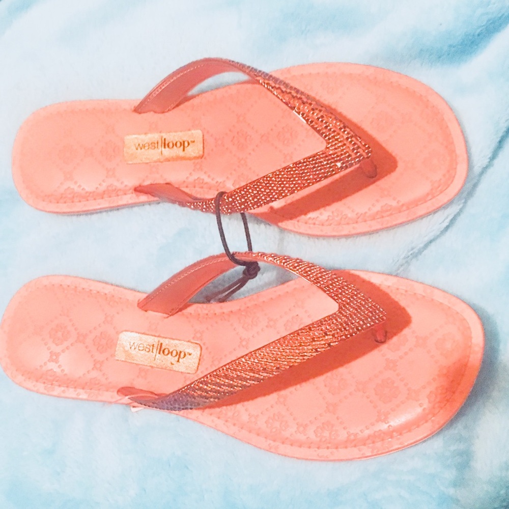 Rose gold sandals.  New.